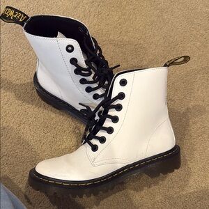 Dr. Martens White Leather Boots